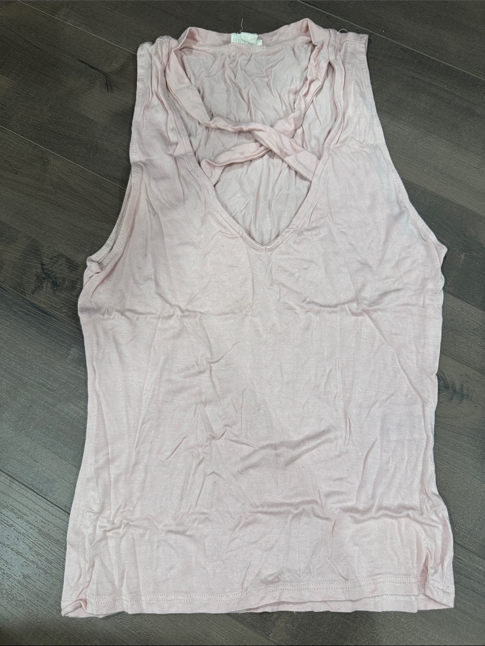 Garage Light Pink Crisscross Back Tank Top